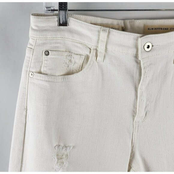 Pilcro & The Letterpress Jeans Womens 30x29 White Distressed Slim Boyfriend NWT - Picture 3 of 14